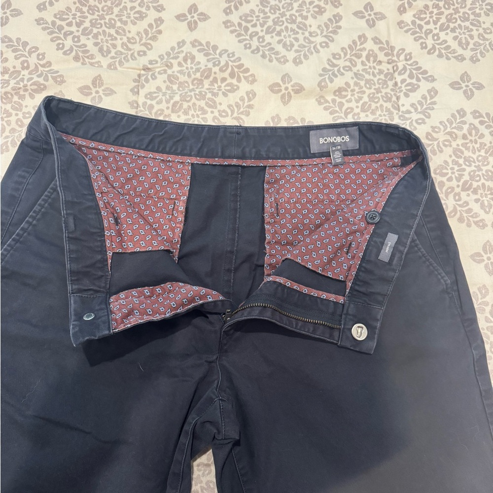 Bonobos Dark Trousers with Patterned Lining